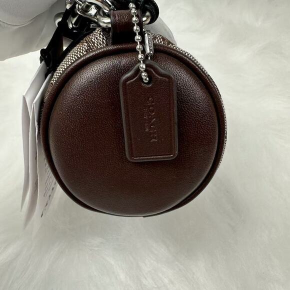 COACH Nolita Barrel Bag Wristlet In Signature Jacquard CU989 Oak Maple NWT - Picture 6 of 6